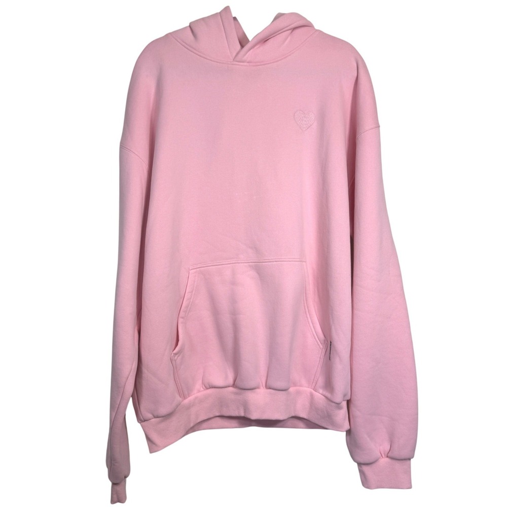 Comfrt Ways to Show Love Hoodie Pink Heart Graphic Sweatshirt XL RN170537